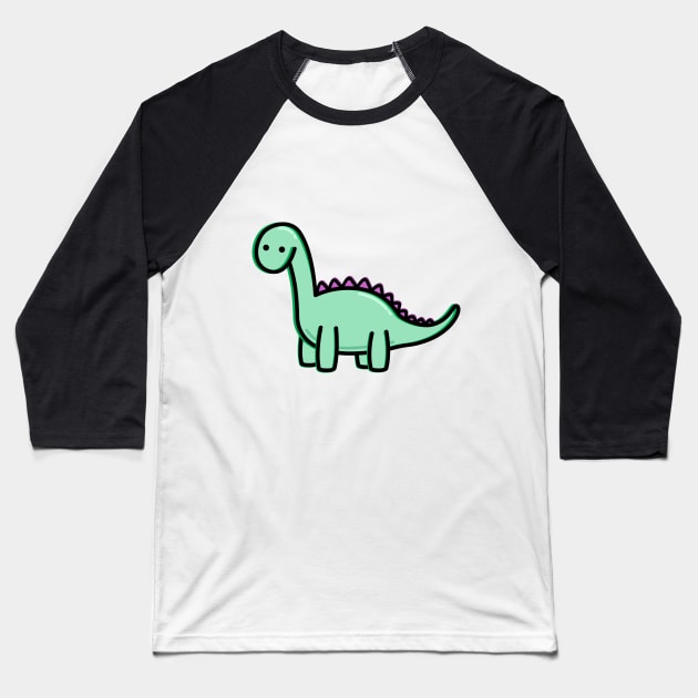 Cute Dino Baseball T-Shirt by happyfruitsart